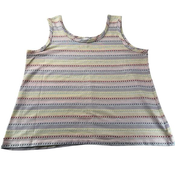 Vtg Pastel Knit Tank Top 80s Cottagecore Coquette Soft Aesthetic Wmns Lg Boxy - Picture 3 of 10